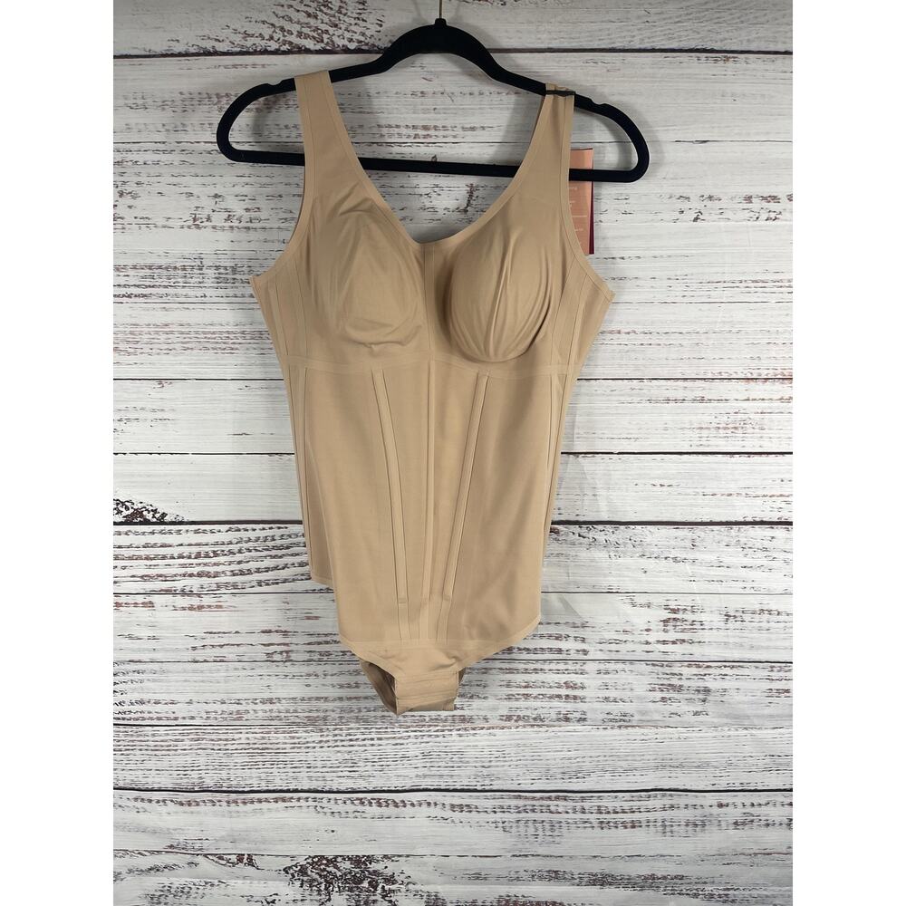 Honeylove Bodysuit Women's XL Beige Boldness Shapewear Contouring Underwire-Free